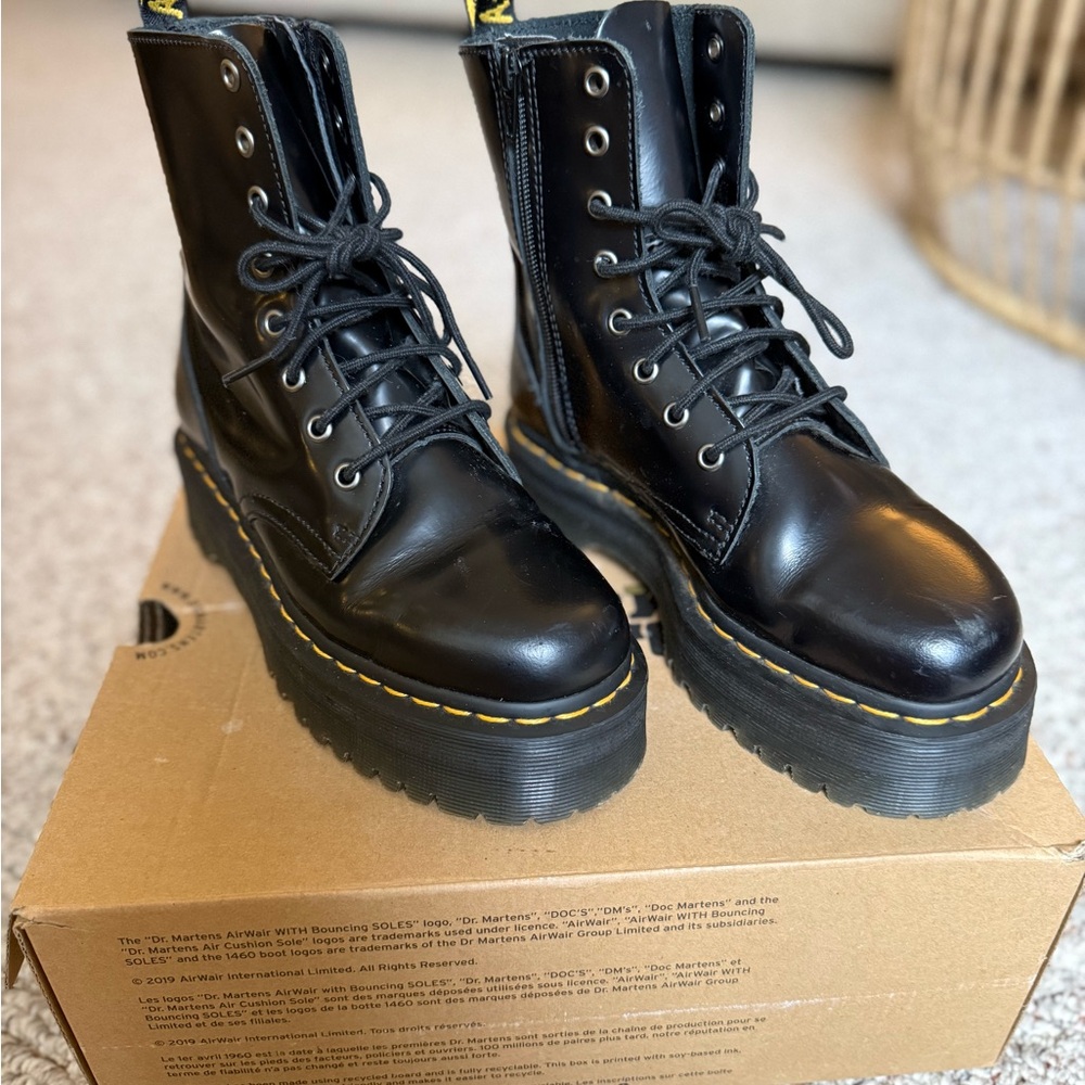 Dr. Martens Jadon Black Leather Combat Boots
